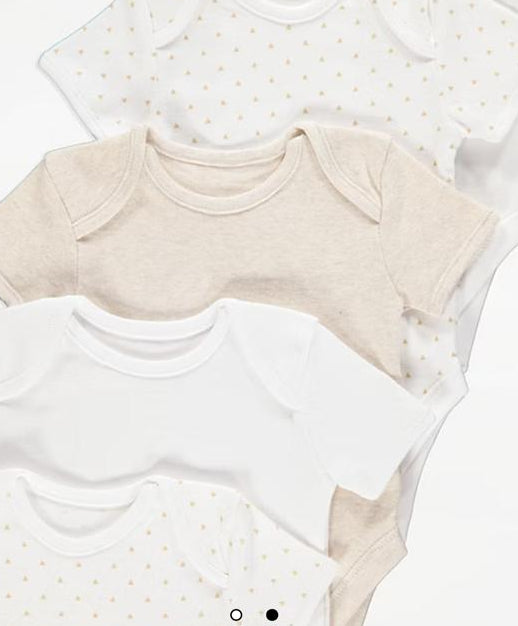 George pack of 5 Short Sleeve Bodysuits