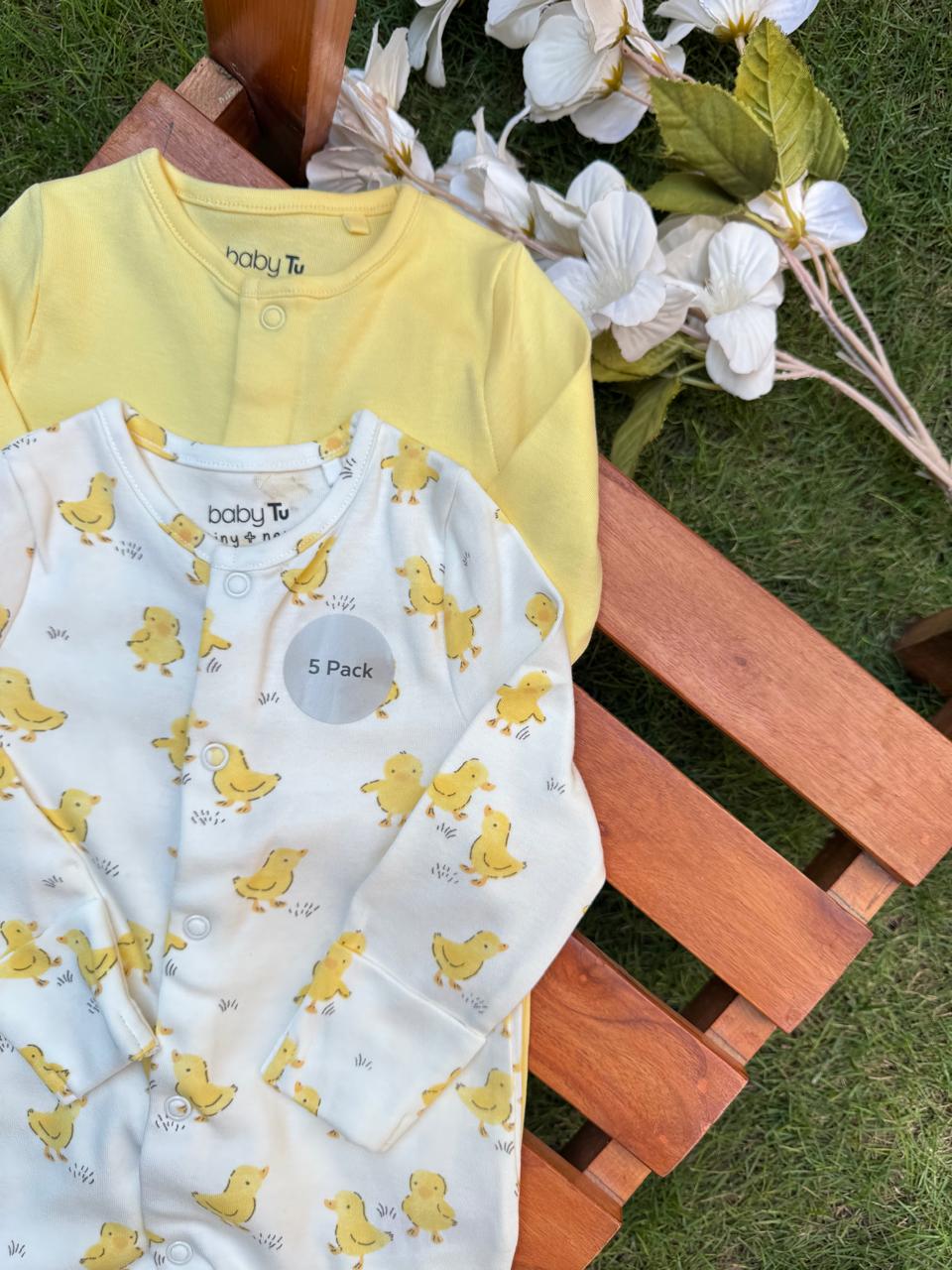 Tu Clothing pack of 2 Duck Print Sleepsuits