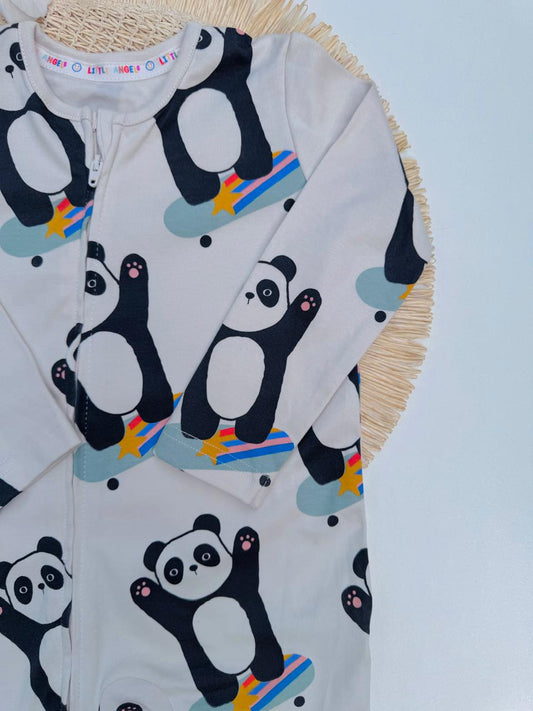 George Pandas print Sleepsuit