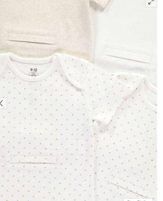 George Pack of 5 easy on adaptive Bodysuits
