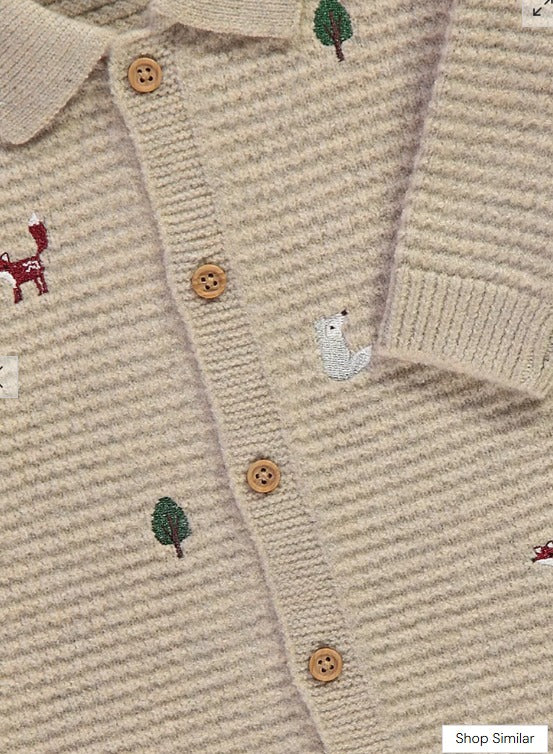 George Knitted Woodland Embrioded Sleepsuit