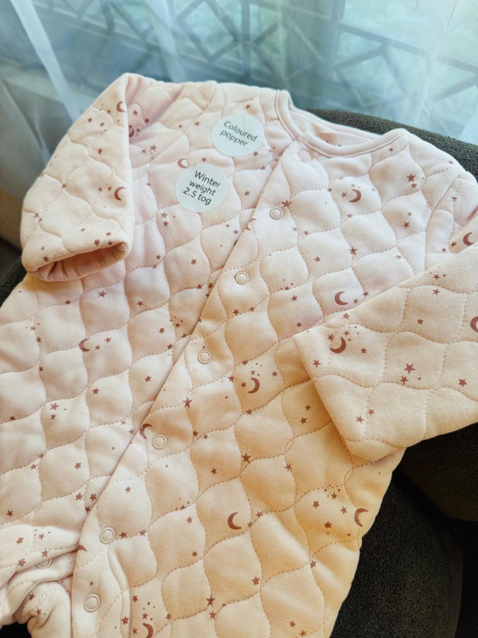 Tu Clothing Moon print Quilted Sleepsuit