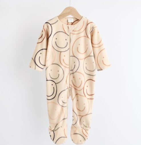Next Fleece smile face Sleepsuit
