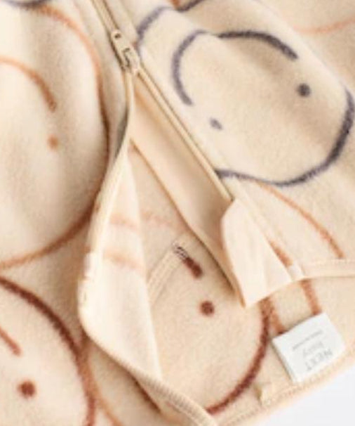 Next Fleece smile face Sleepsuit