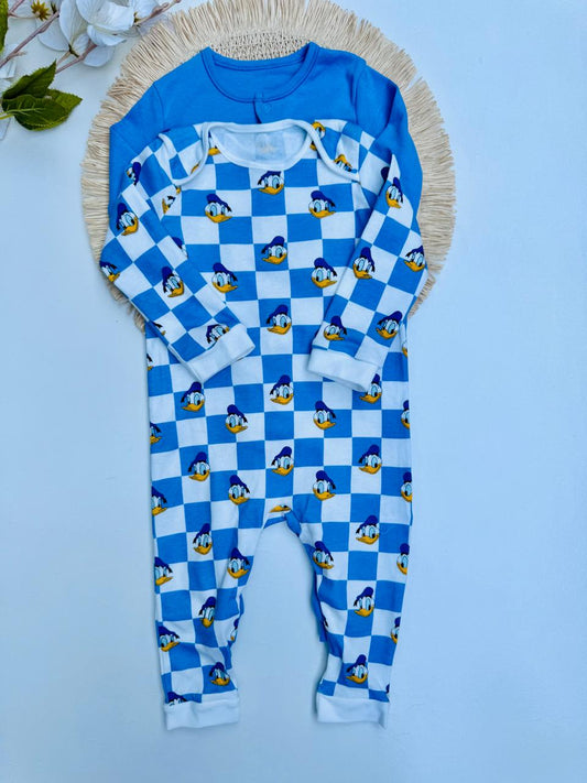 George pack of 2 Donald duck print Sleepsuits