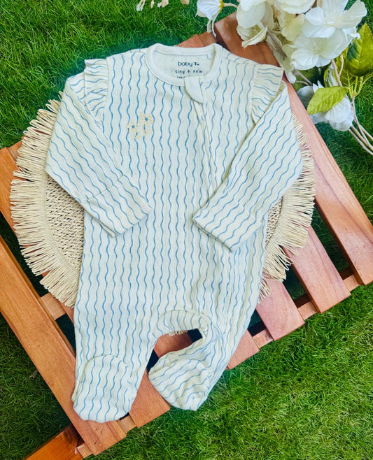 Tu Clothing Embrioded Flowers Frill Sleepsuit