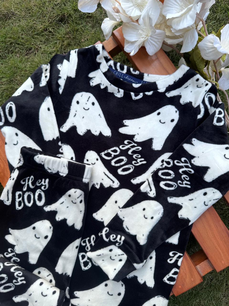 Tu Clothing Fleece " Hey Boo " Shirt & Trouser Set