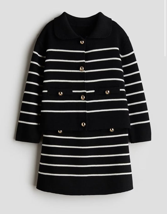 H&M Knitted Cardigan & Skirt Set