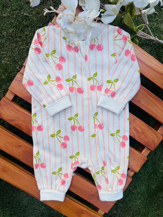 Tu Clothing Cherrys print sleepsuit