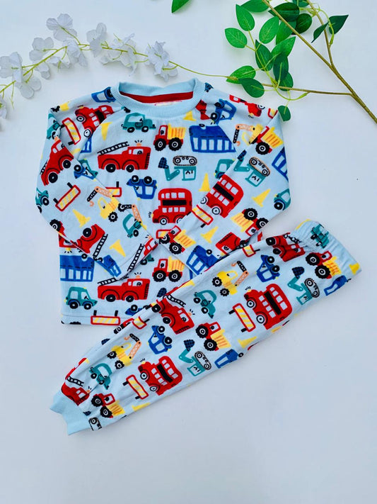 Matalan Velour Trucks Shirt & Trouser Set