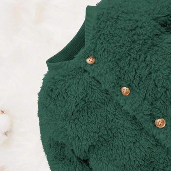 SHEIN Dark Green Sherpa Sleepsuit