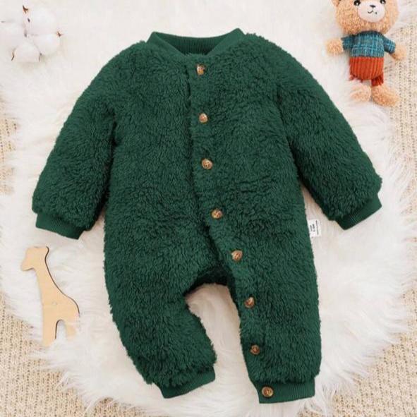 SHEIN Dark Green Sherpa Sleepsuit