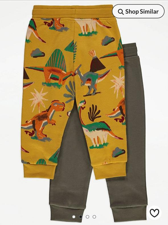 George Pack of 2 Dinosaurs Sweat Trousers Set