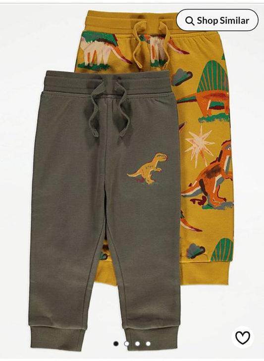 George Pack of 2 Dinosaurs Sweat Trousers Set