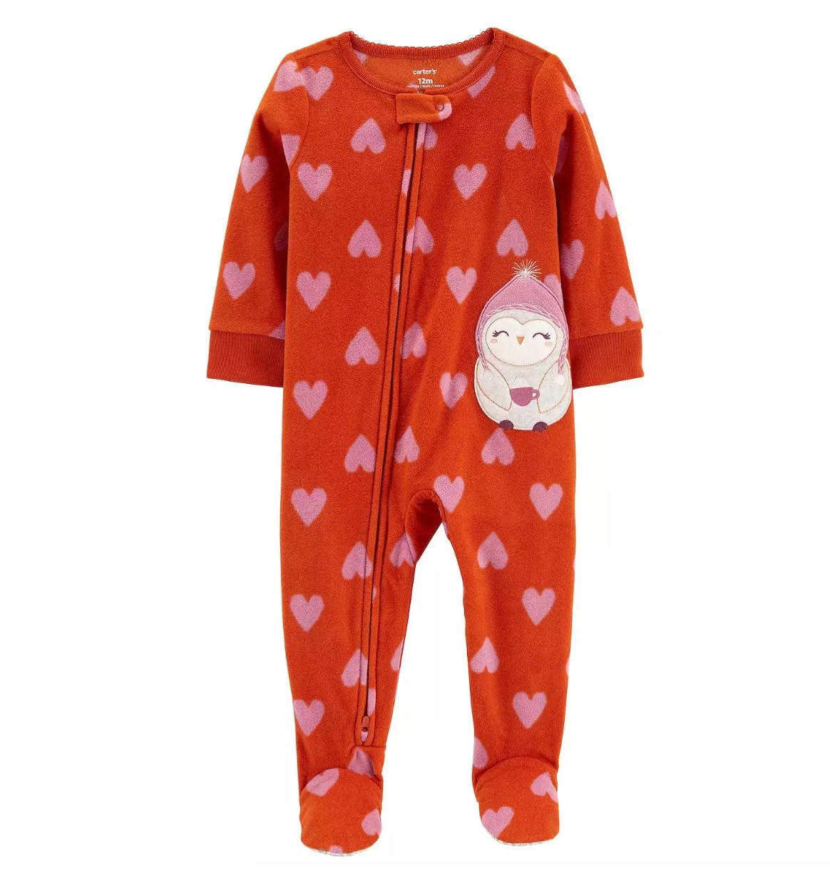 Carter's Owl Zipped Fleeced Sleepsuit