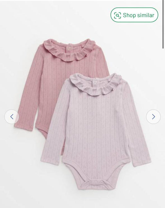 Tu Clothing Textured Frill Pack of 2 Body-shirts