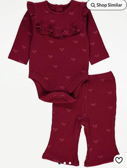 George Frill Bodysuit With Trouser Set