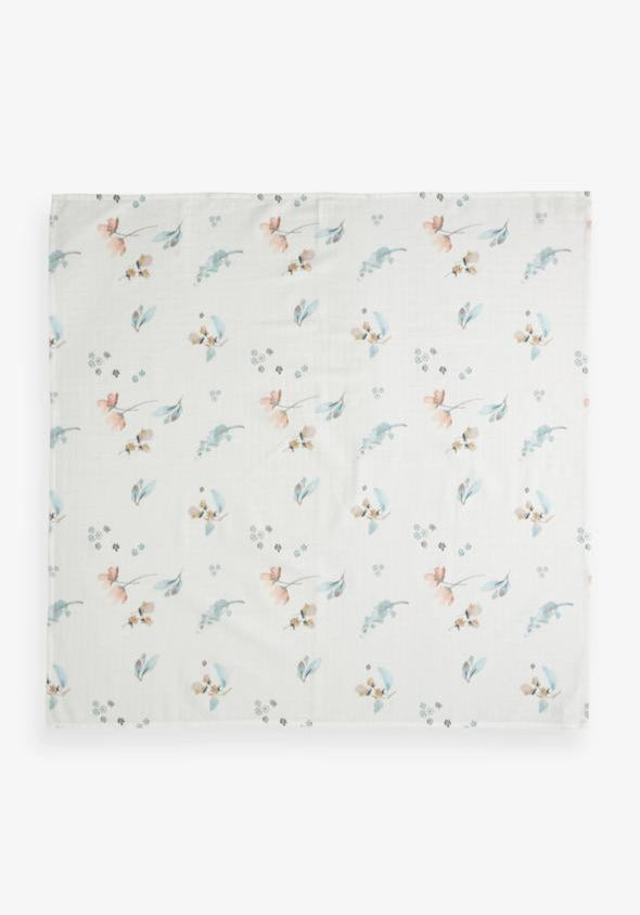 Next Cream Floral Muslin Square
