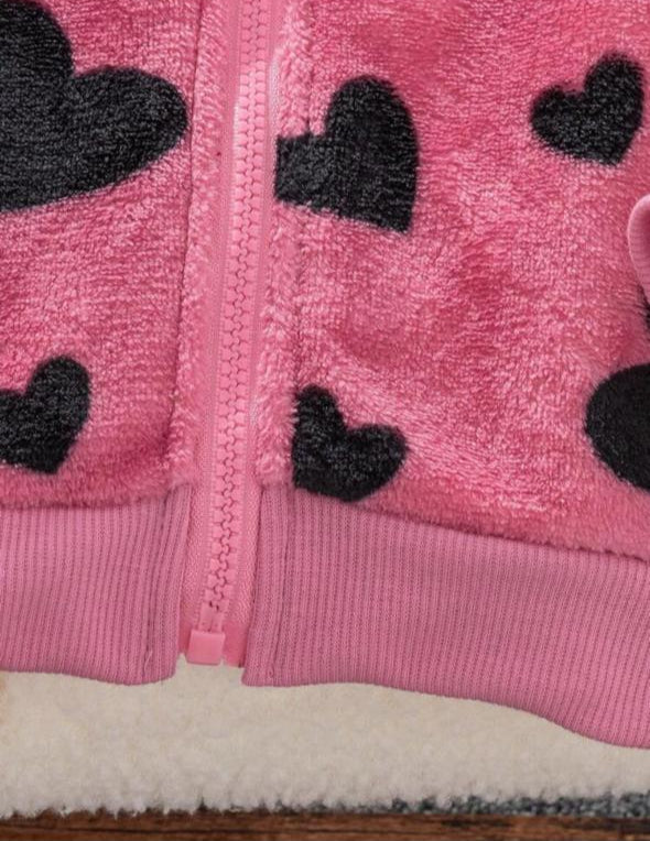 SHEIN Hearts Velour Jumper
