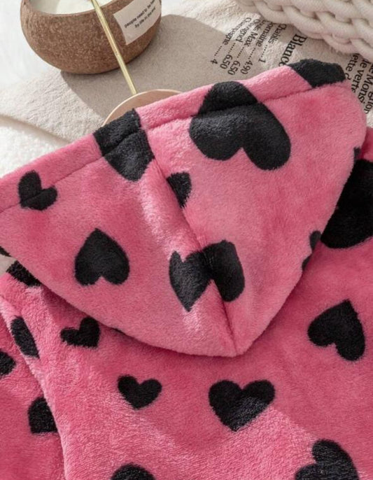 SHEIN Hearts Velour Jumper