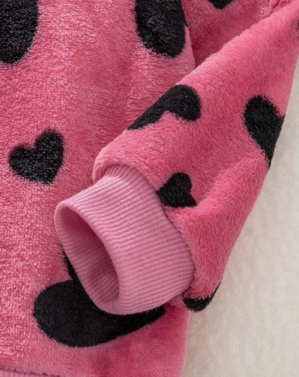 SHEIN Hearts Velour Jumper