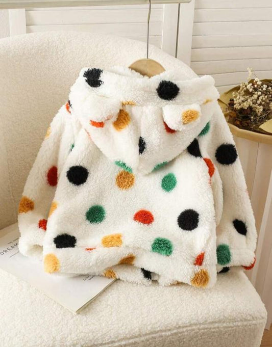 SHEIN Polka dots Hooded Jacket
