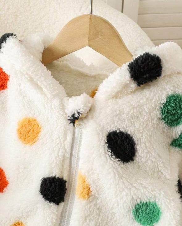 SHEIN Polka dots Hooded Jacket