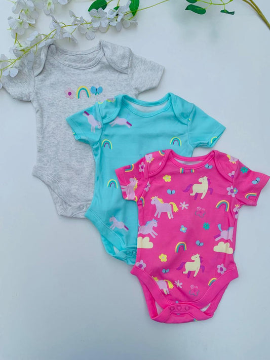 George Pack of 3 Half Sleeves Bodysuits