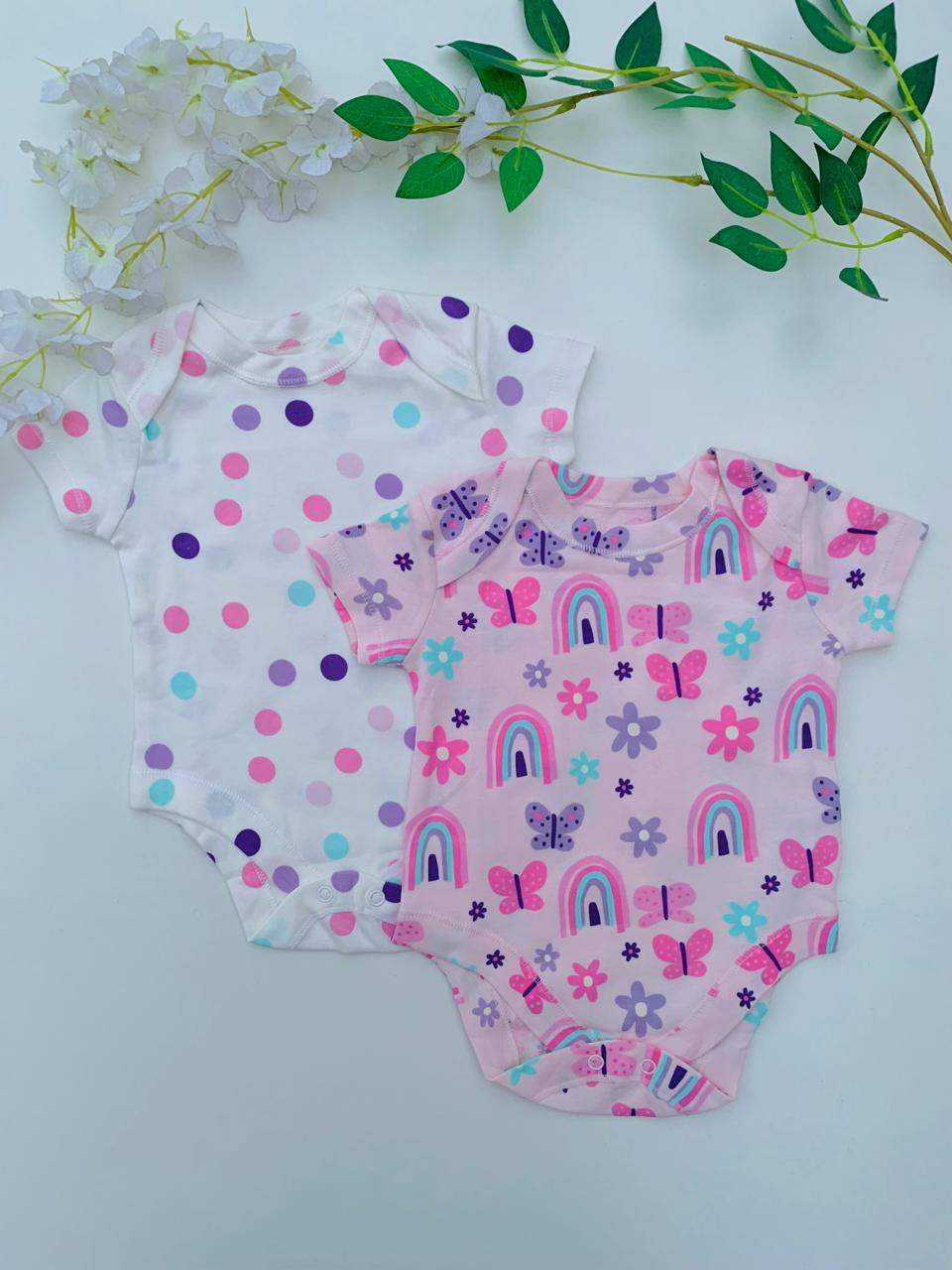 Matalan Pack of 2 Half Sleeves Bodysuits