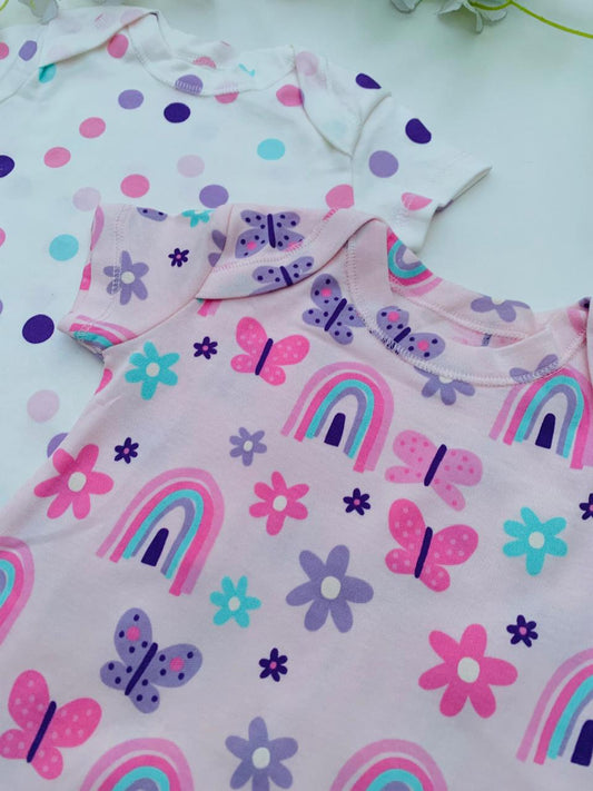 Matalan Pack of 2 Half Sleeves Bodysuits