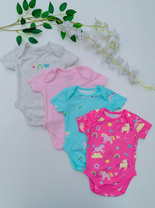 George Pack of 4 Half Sleeves Bodysuits