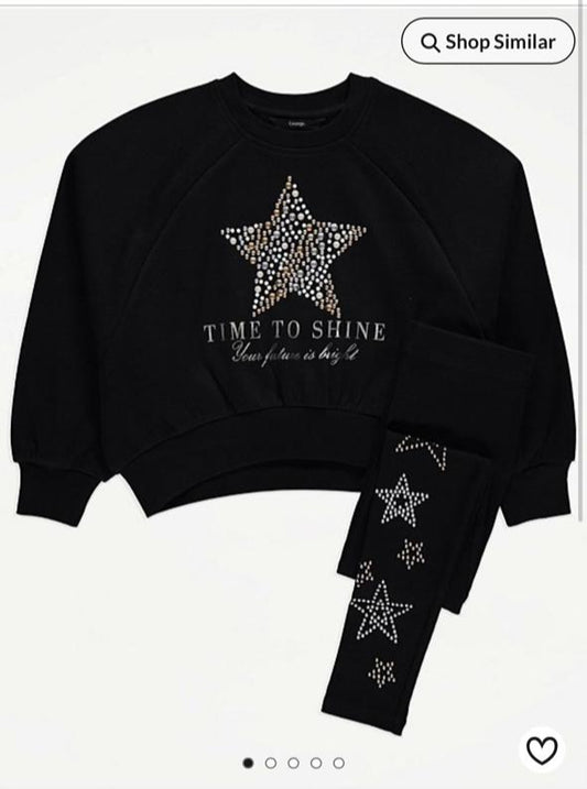 George “Time To Shine” Sweatshirt & Tights Set