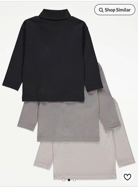 George Pack of 3 Mono Roll Neck Tops
