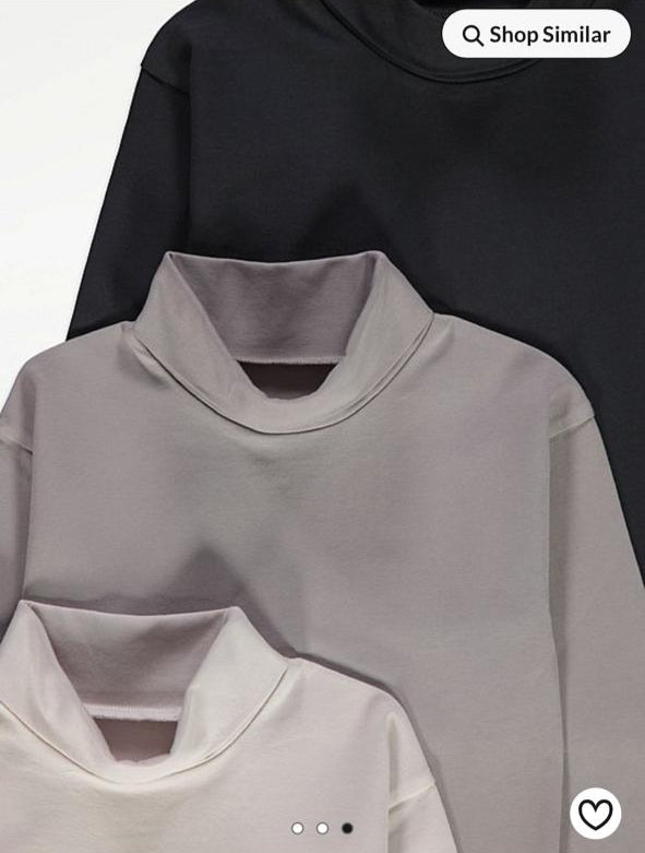 George Pack of 3 Mono Roll Neck Tops