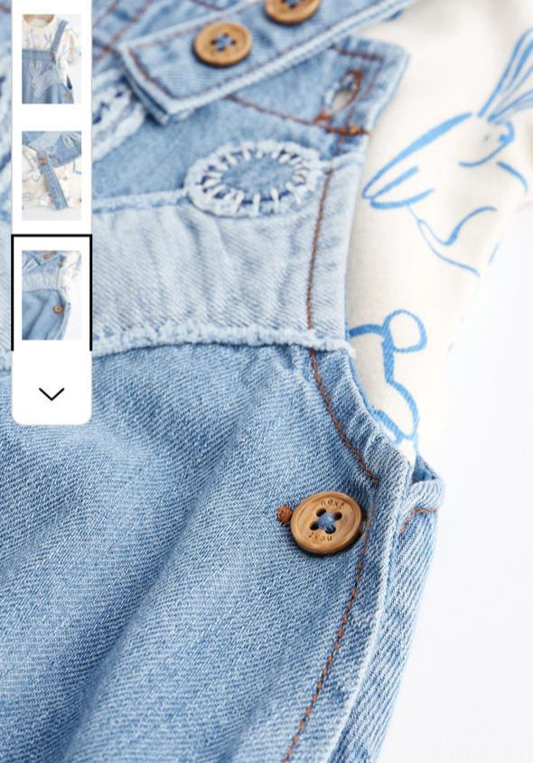 Next Appliquéd Bunny Dungarees