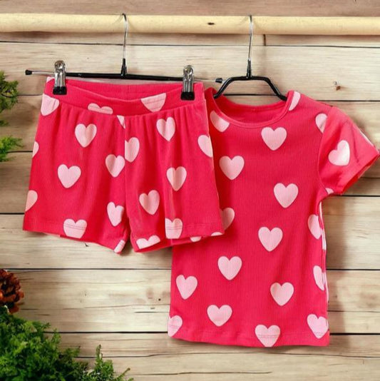 George Printed Hearts Shirt & Shorts Set