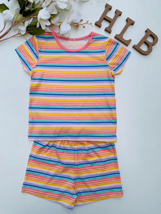 George Colourful Stripes Shirt & Short Set