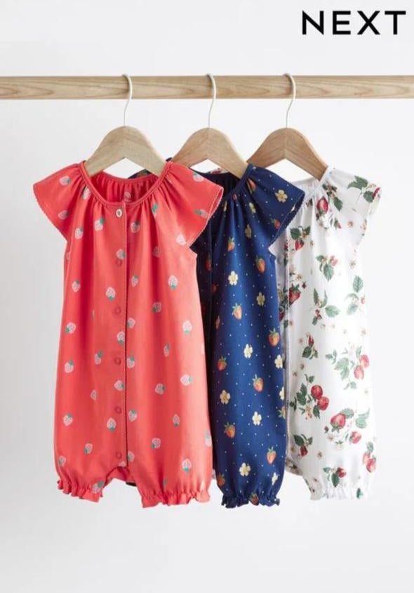 Next Red Strawberry Print Romper