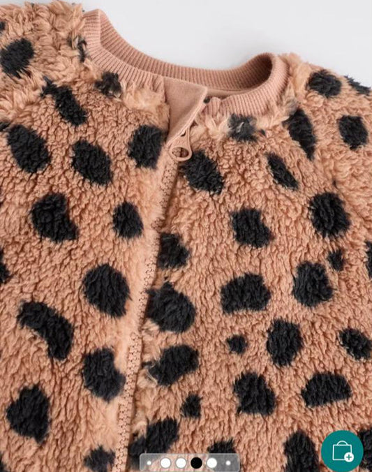Next Sherpa Cheetah Print Sleepsuit