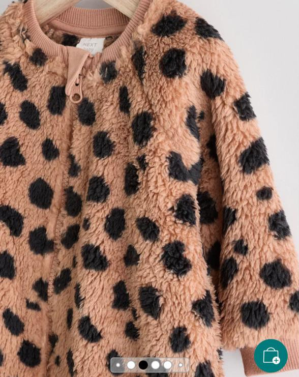 Next Sherpa Cheetah Print Sleepsuit