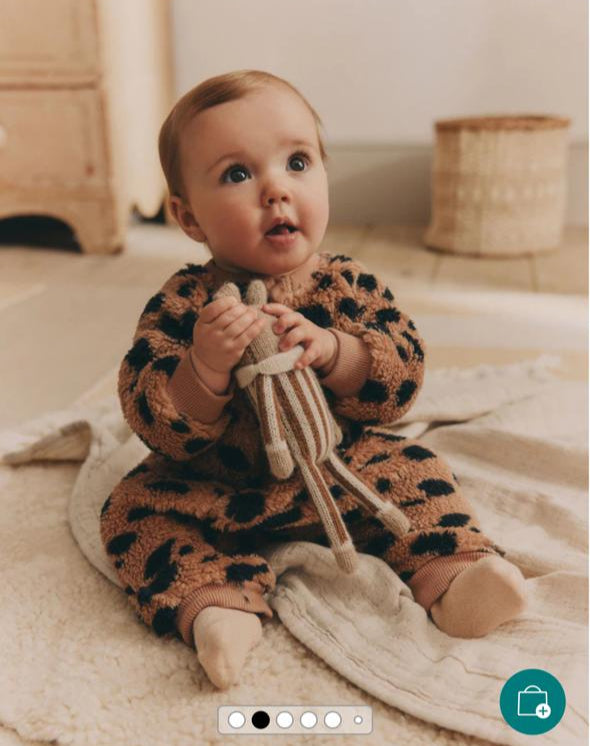 Next Sherpa Cheetah Print Sleepsuit