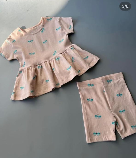 George Butterfly Print Shirt & Shorts Set