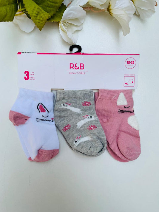 R&B Pack of 3 Socks