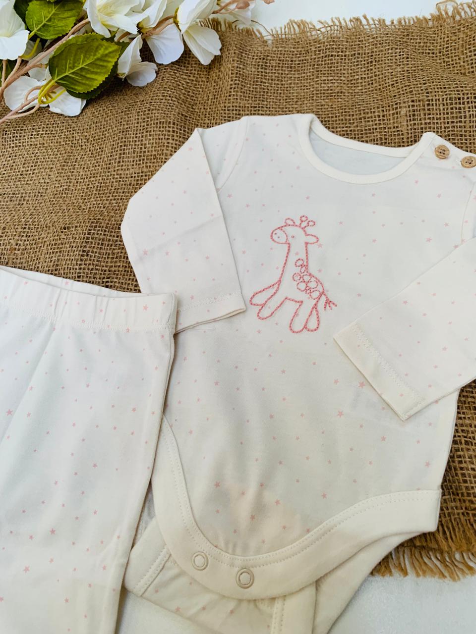 George Embroided Giraffe Bodysuit with Trouser Set