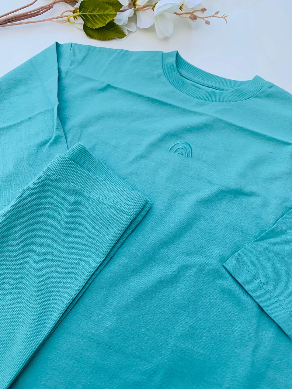 Next Green little Rainbow Shirt & Trouser