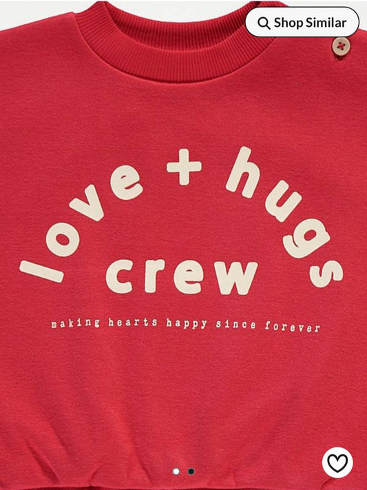 George "Love+ Hugs Crew" Sweatshirt