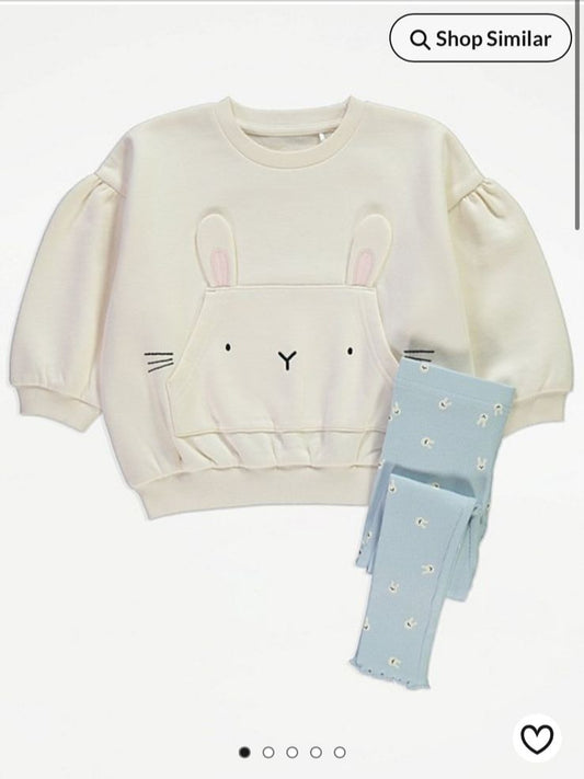 George Bunny Oversized Sweatshirt & Tights Set