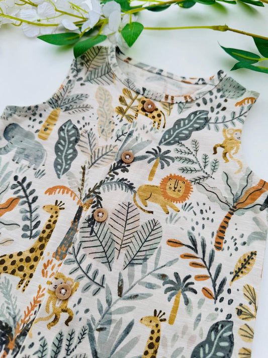 Baby Tu Safari Animals print Romper
