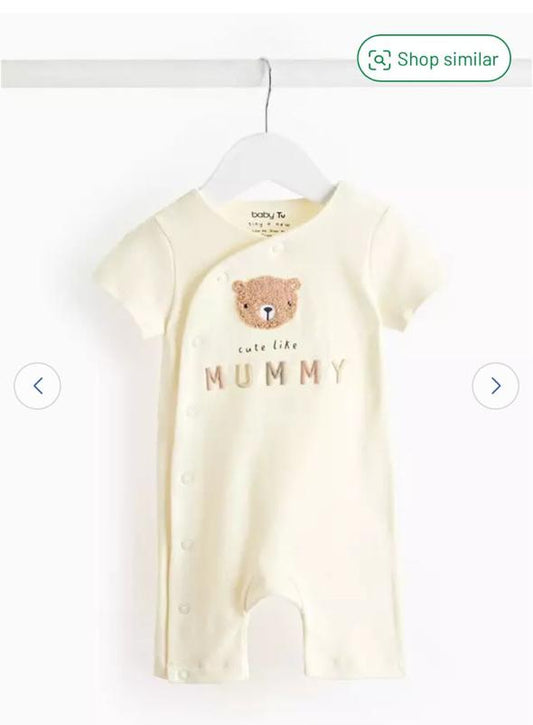 Tu Clothing Embroidered “Cute like Mummy “ Romper