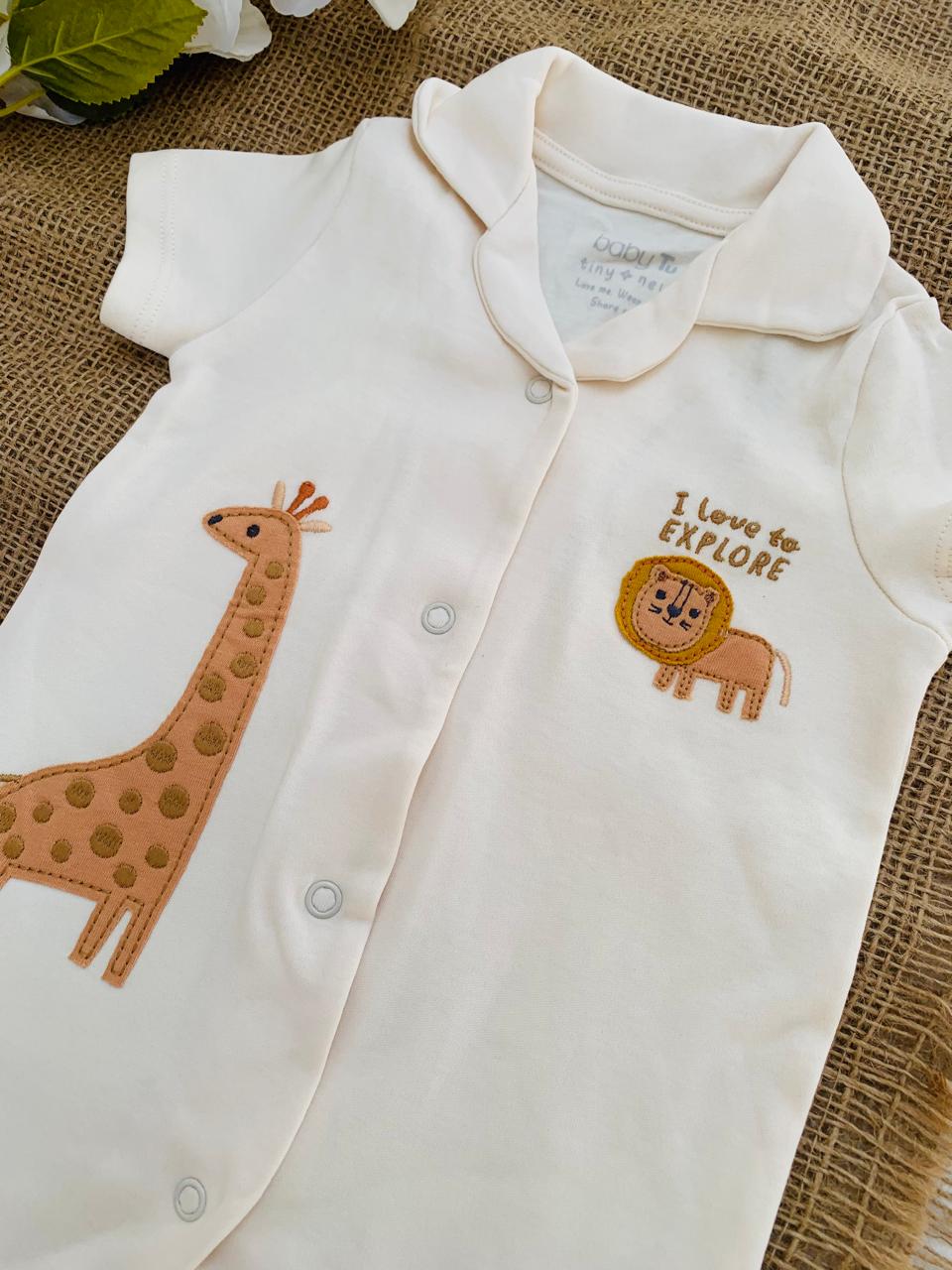 Tu Clothing Appliquéd “I love to Explore” Romper
